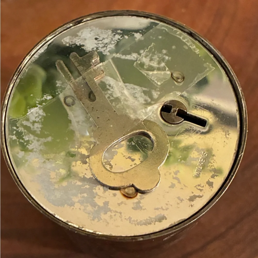 Rare Vintage Nickel Silver Pluto Coin Bank with Key, Excellent Condition